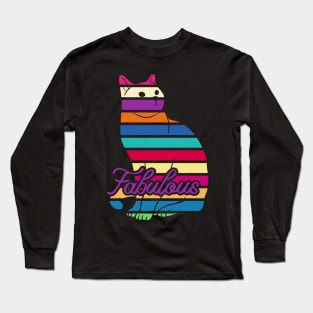 Colorful Cat Art Long Sleeve T-Shirt